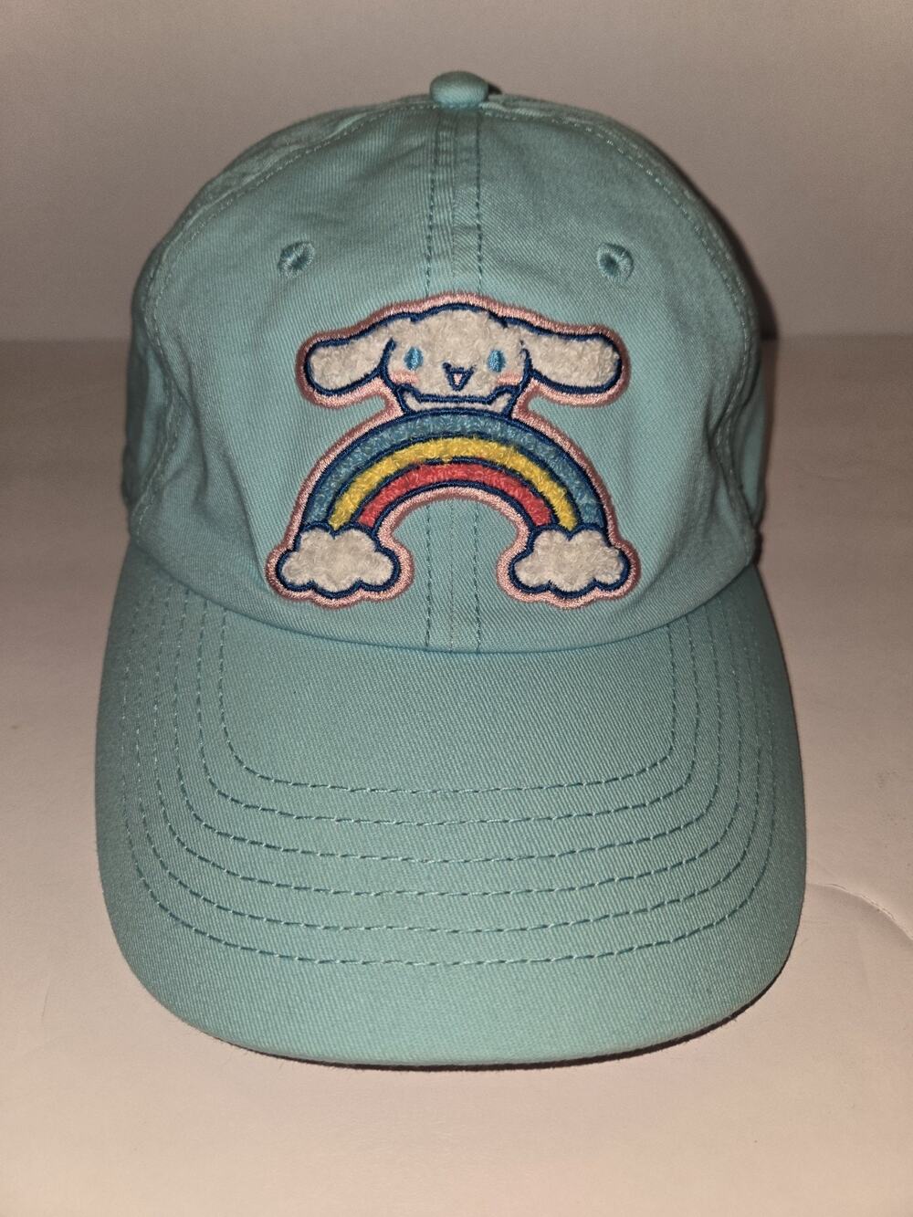 Sanrio Light Blue Cinnamoroll Cap Hat Ball Cap Adjustable Adult Size Rainbow